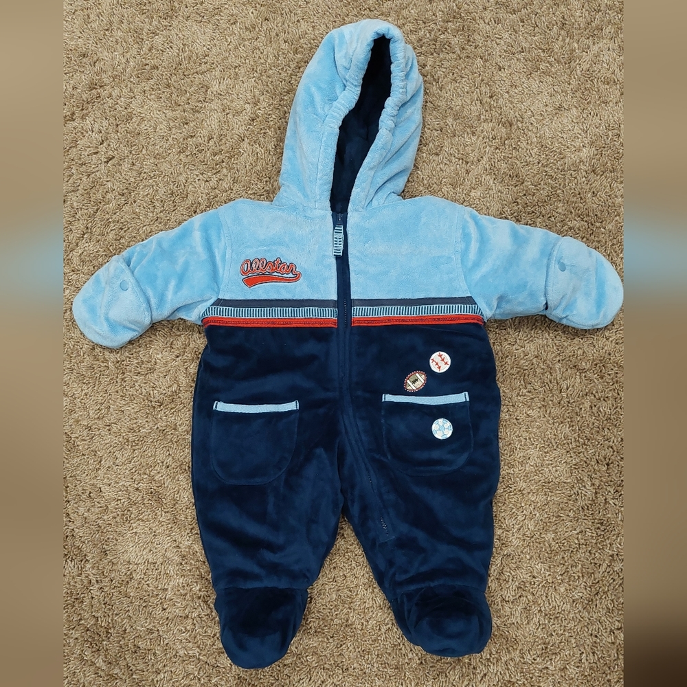 CARTER'S All Star Blue Pram Fleece Snowsuit